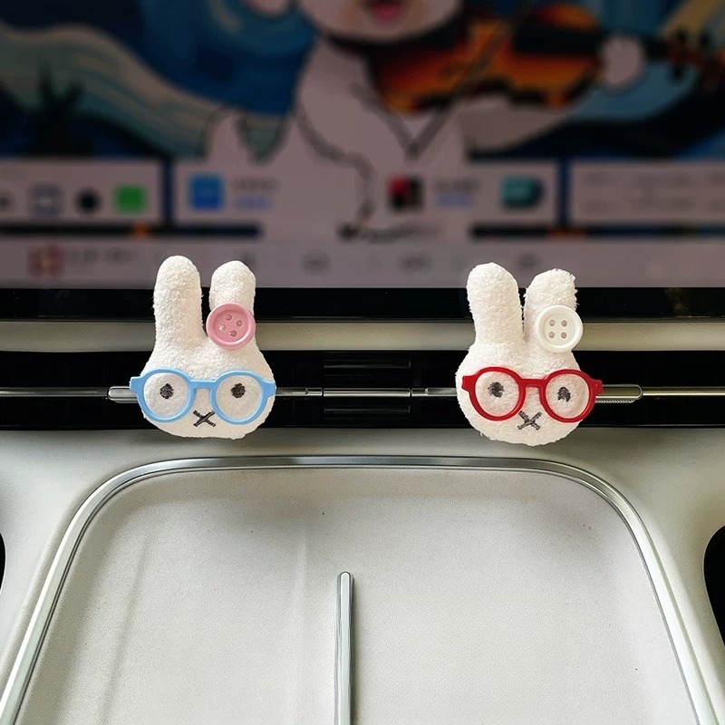 Car Vent Diffuser - Lindo conejo con gafas, clip para